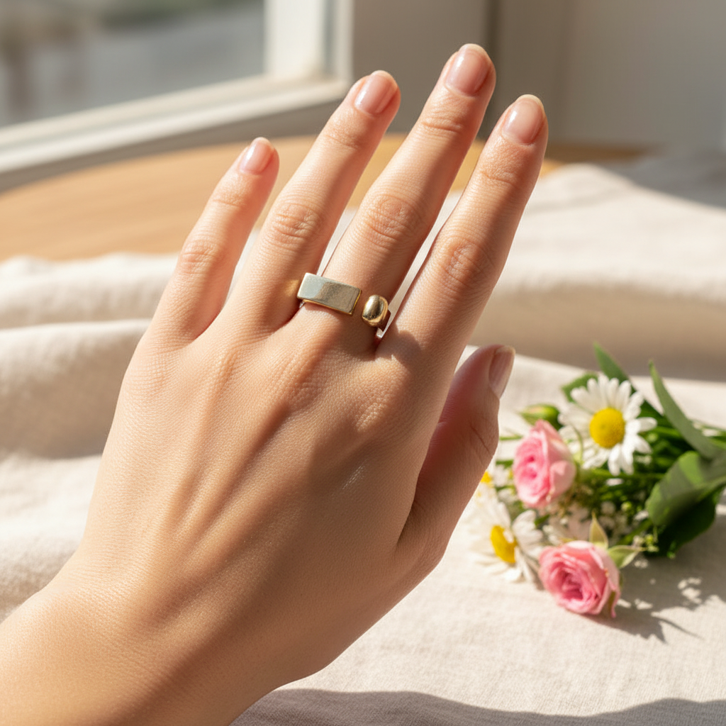 Ring | 18K Gold - Open Bar Ring - B 6mm - 52 bis 58 - Damen