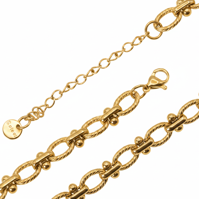 Necklace | 18K Gold - Twisted Anchor - W 7mm - L 41+5cm - Women's