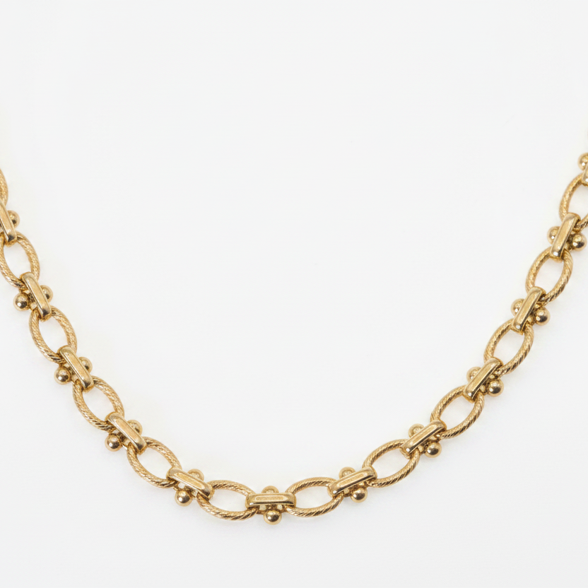 Necklace | 18K Gold - Twisted Anchor - W 7mm - L 41+5cm - Women's