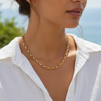 Necklace | 18K Gold - Twisted Anchor - W 7mm - L 41+5cm - Women's