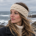 Stirnband | Weiche Kunstwolle - Beige - Herbst - Winter - Damen