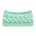 Stirnband | Weiche Kunstwolle - Mintgrün - Herbst - Winter - Damen