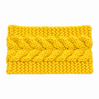 Stirnband | Weiche Kunstwolle - Gelb - Herbst - Winter - Damen