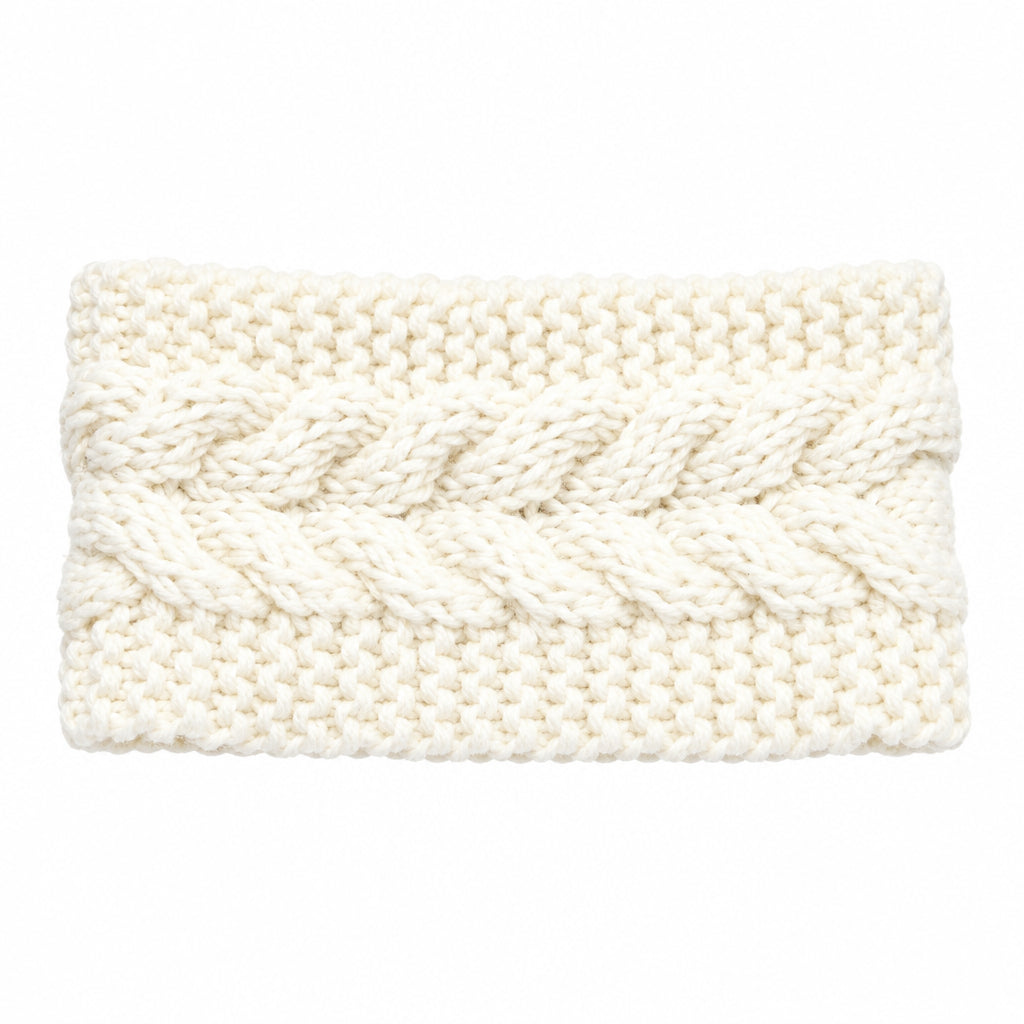 Headband | Soft Faux Wool - White - Autumn - Winter - Women's