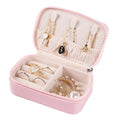 Jewellery Box | Leather - Pink - Small - L.W 11x7 H 3.5cm - Travel Case - Gift