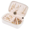 Jewelry Box | Leather - White - Small - L.W 11x7 H 3.5cm - Travel Case - Gift