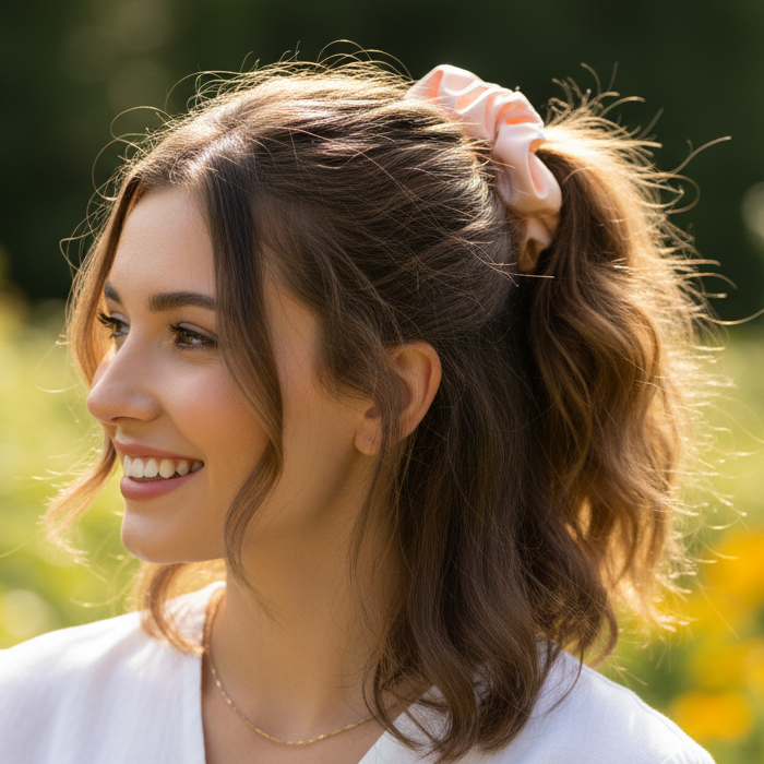 Scrunchie | Elegance - Satin - Rosa - Damen