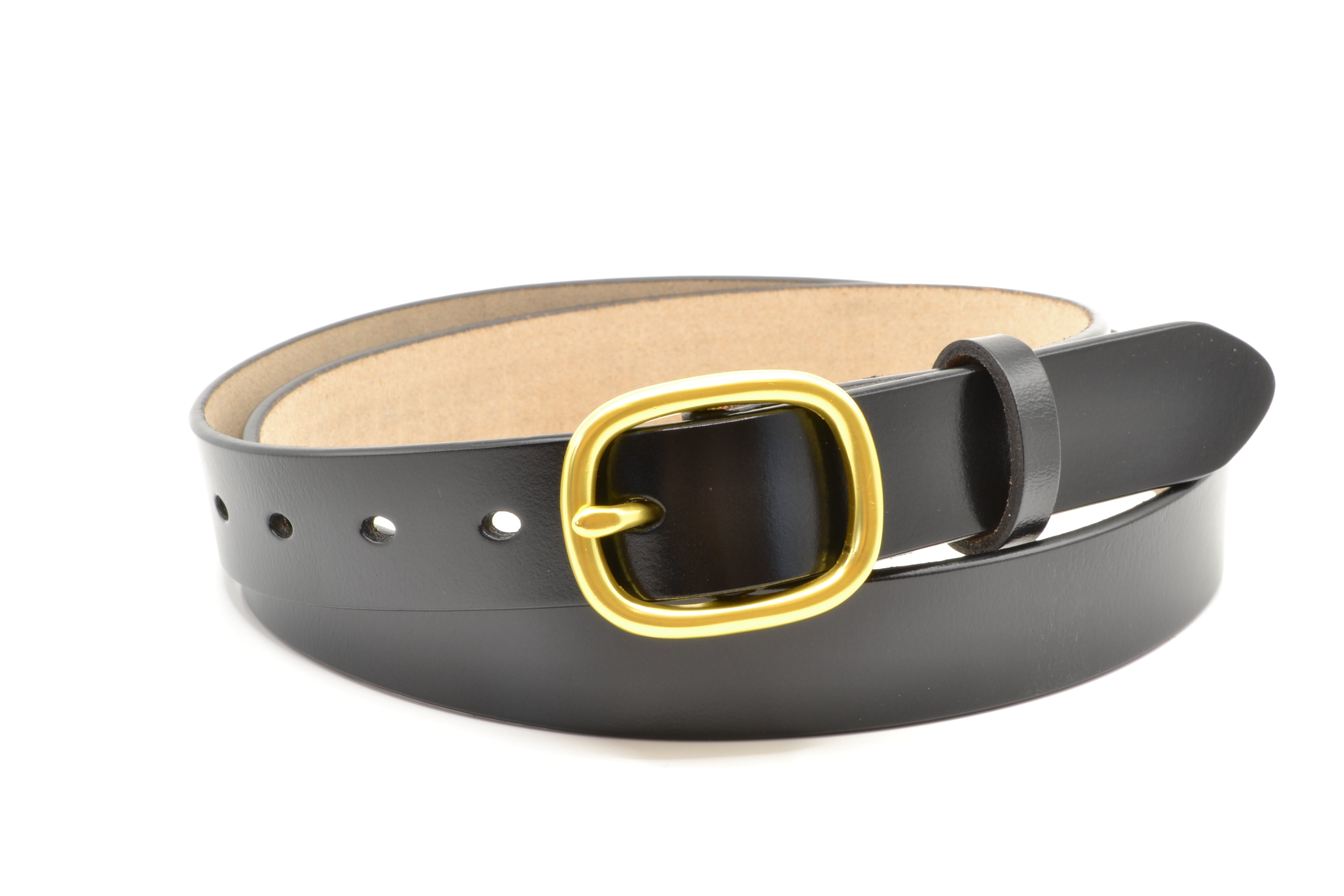 Eleganter Ledergürtel - Goldene Schnalle - 115cm x 28mm - Damen