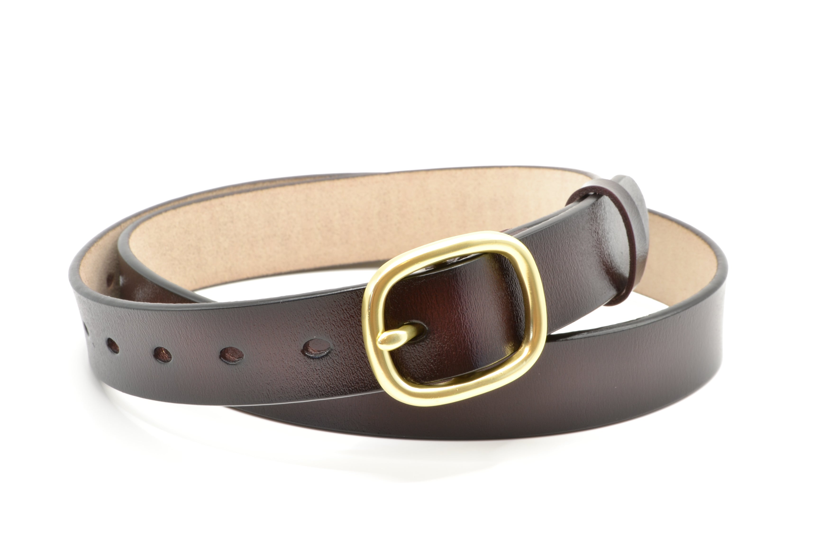 Eleganter Ledergürtel - Goldene Schnalle - 115cm x 28mm - Damen