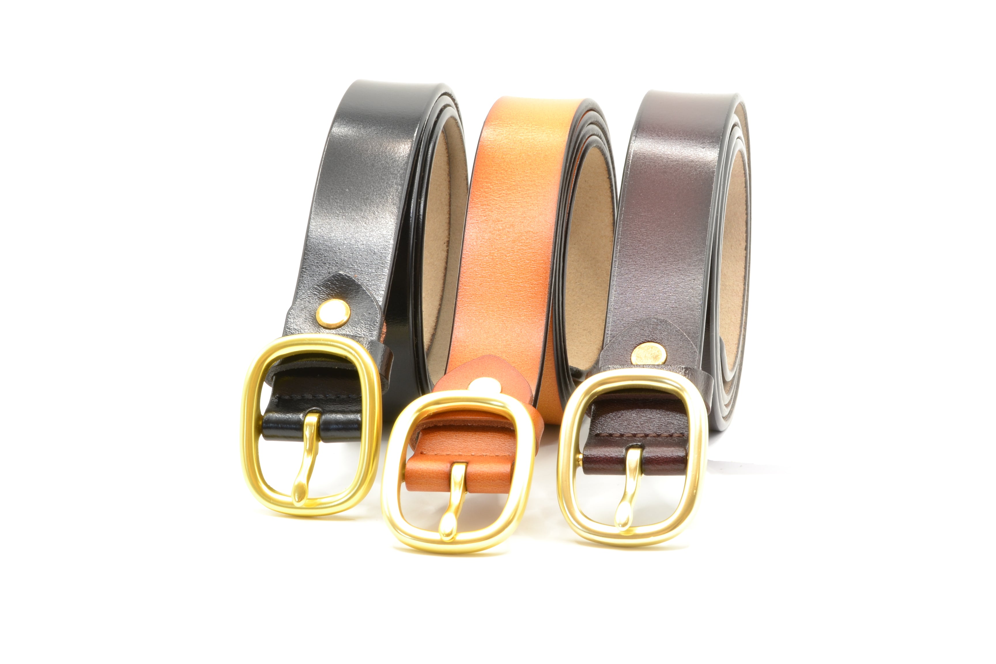 Eleganter Ledergürtel - Goldene Schnalle - 115cm x 28mm - Damen