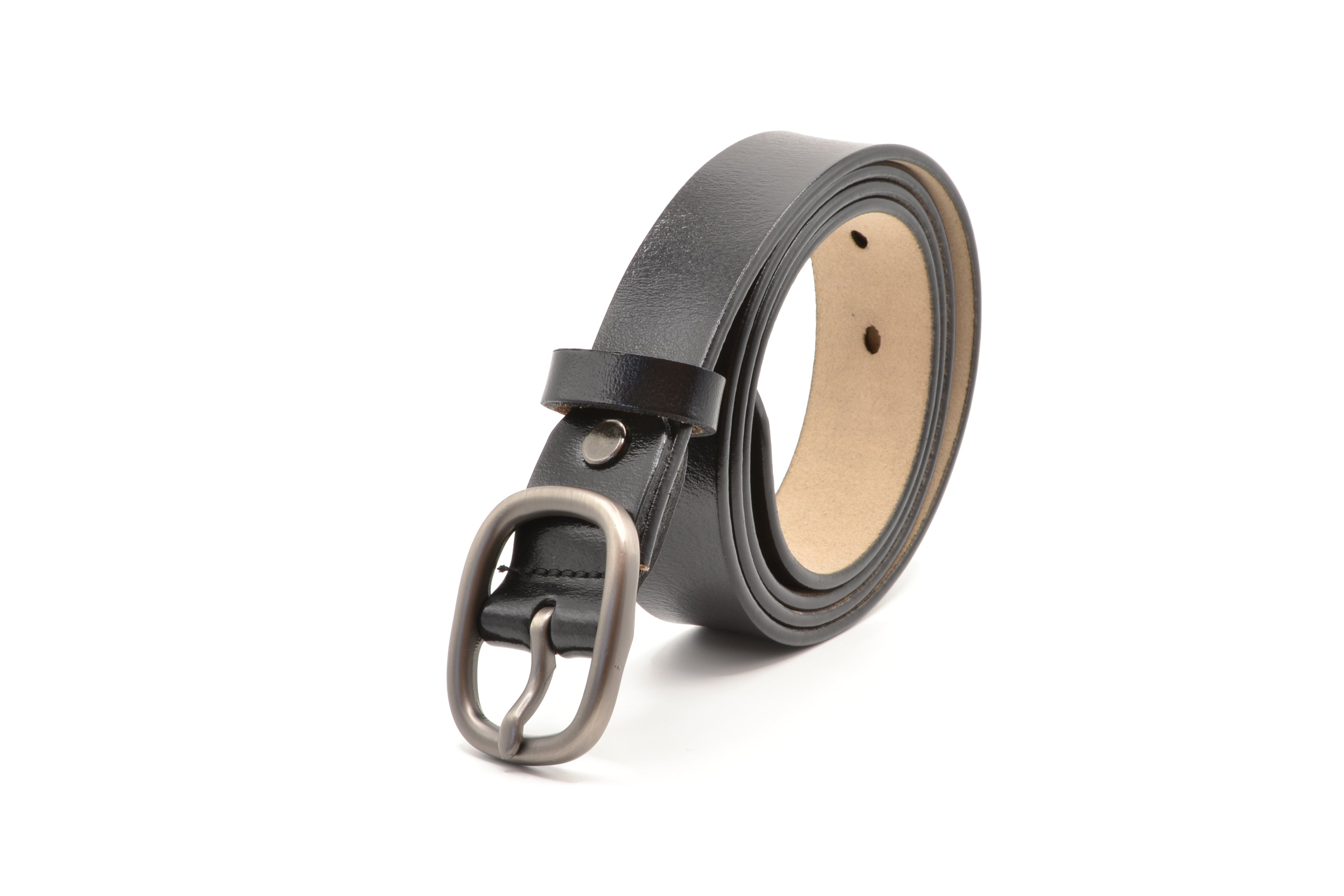 Eleganter Ledergürtel - Silberne Schnalle - 115cm x 28mm - Damen