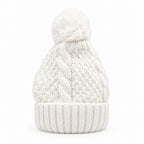 Strickmütze | Baumwolle - Weiß - Gefüttert - Wintermütze - Unisex