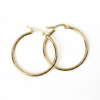 Creolen | 18K Gold - Classic Hoops - 35mm - Damen
