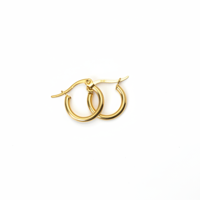 Creolen | 18K Gold - Baby Hoops - 15mm - Damen